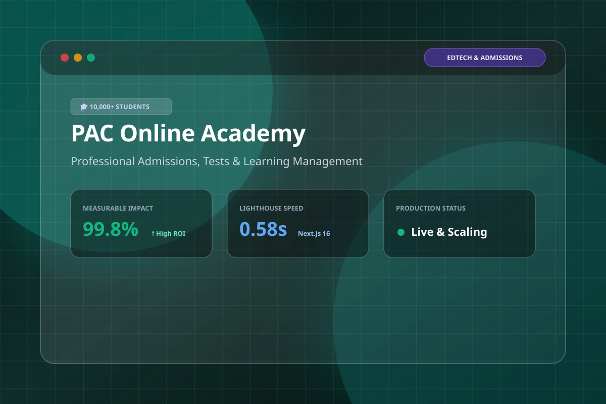 PAC Online — Professional Education & Admissions Portal — ProNext Labs Portfolio